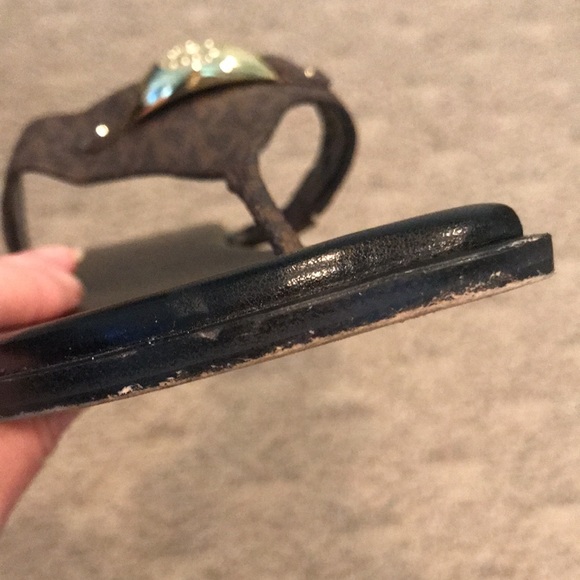 Michael Kors Monogram Sandals Sz 9.5 - Picture 14 of 15